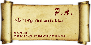 Pálfy Antonietta névjegykártya